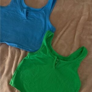 Wild Fable Blue and Green Crop Tops